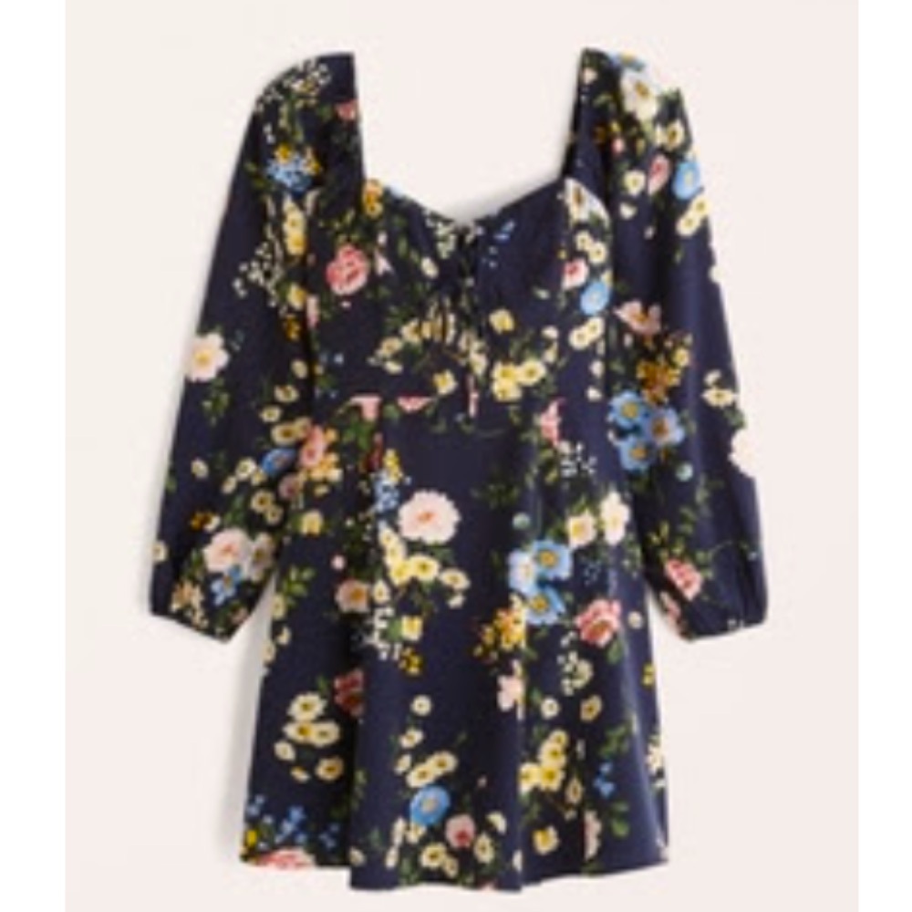 Abercrombie & Fitch long sleeve lace-up flirty mini dress